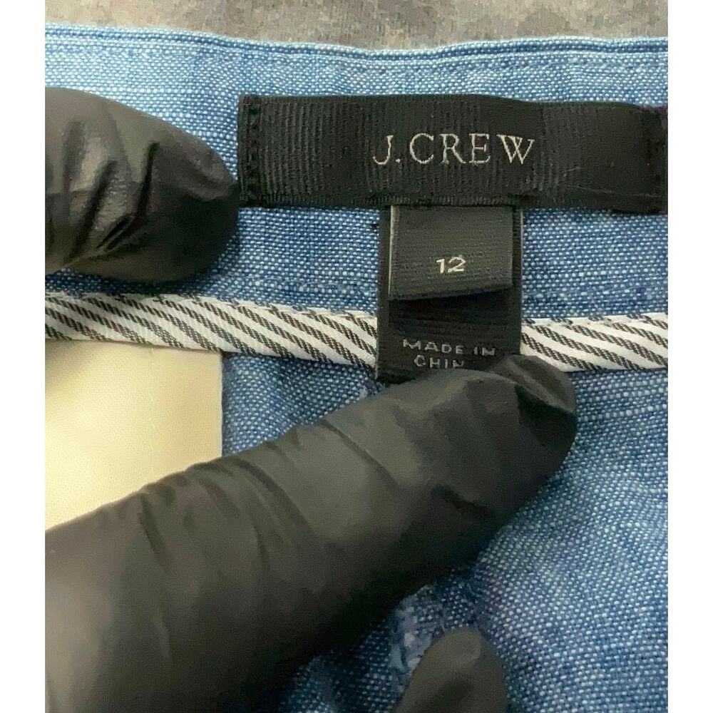 J.CREW denim chambray cotton ruffled hem shorts.  12 - Picture 10 of 12